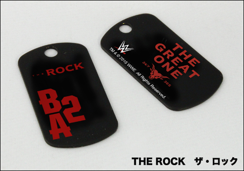 大人気WWEレスラーのドッグタグ（キーホルダー）THE ROCK　ザ・ロック