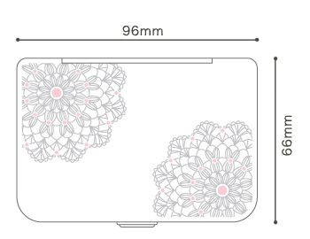 製品サイズは縦66mm×横96mm。約15枚ほどの名刺が収納できます。